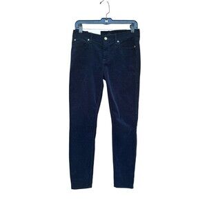 7 For All Mankind Navy Velvet The Ankle Gwenevere Skinny Pants Size 29 NWT